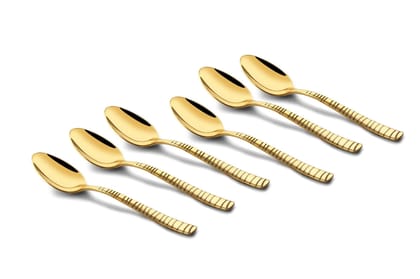FnS Boston Premium Stainless Steel Gold Dessert Spoon (Set of 6) FnS Boston Premium Stainless Steel Gold Dessert Spoon (Set of 6)