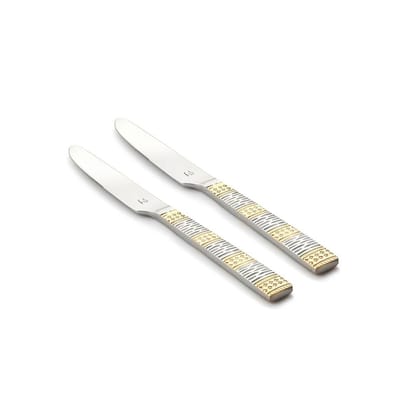 FNS Dorian 24 Karat Gold Plated Dinner Knife/butter knife (Set of 2) FNS Dorian 24 Karat Gold Plated Dinner Knife/butter knife (Set of 2)