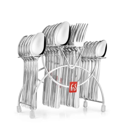 FnS Miami Classic Line Pattern Cutlery Set with Hanging Stand FnS Miami Classic Line Pattern Cutlery Set with Hanging Stand