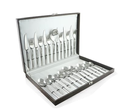 FnS Yearn 18/10 Quality Stainless Steel 26 Pc Cutlery Set Box Packaging (6 Dinner Spoons, 6 Dinner Fork, 6 Teaspoons, 6 Dinner Knives & 2 Serving Spoons)