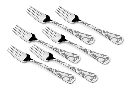 Montavo by FnS Vigo Stainless Steel Grey Printed Dessert Fork (6 Dessert Fork) Montavo by FnS Vigo Stainless Steel Grey Printed Dessert Fork (6 Dessert Fork)