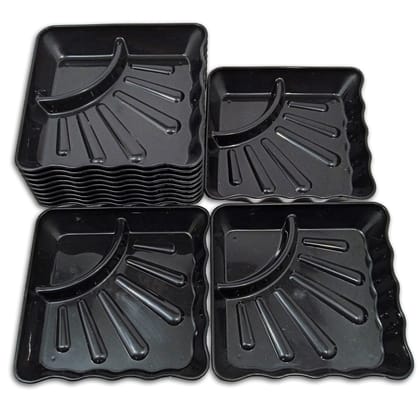 Inpro Stylish Plastic Plates in 12 Black Color for Serving Snacks / Kitchen crockery / pasta plate / Half plate-Plastic Snacks plates(Set Of 12) Inpro Stylish Plastic Plates in 12 Black Color for Serving Snacks / Kitchen crockery / pasta plate / Half plate-Plastic Snacks plates(Set Of 12)