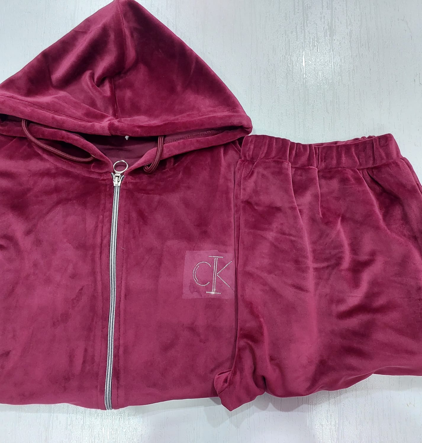AE Track Suit Velvet (Winters) Hoody with Lower - MAROON (SIZE - XXL)