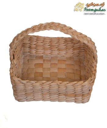 BANANA FIBER POOJA BASKAT SQUARE L-21CM,H-9CM