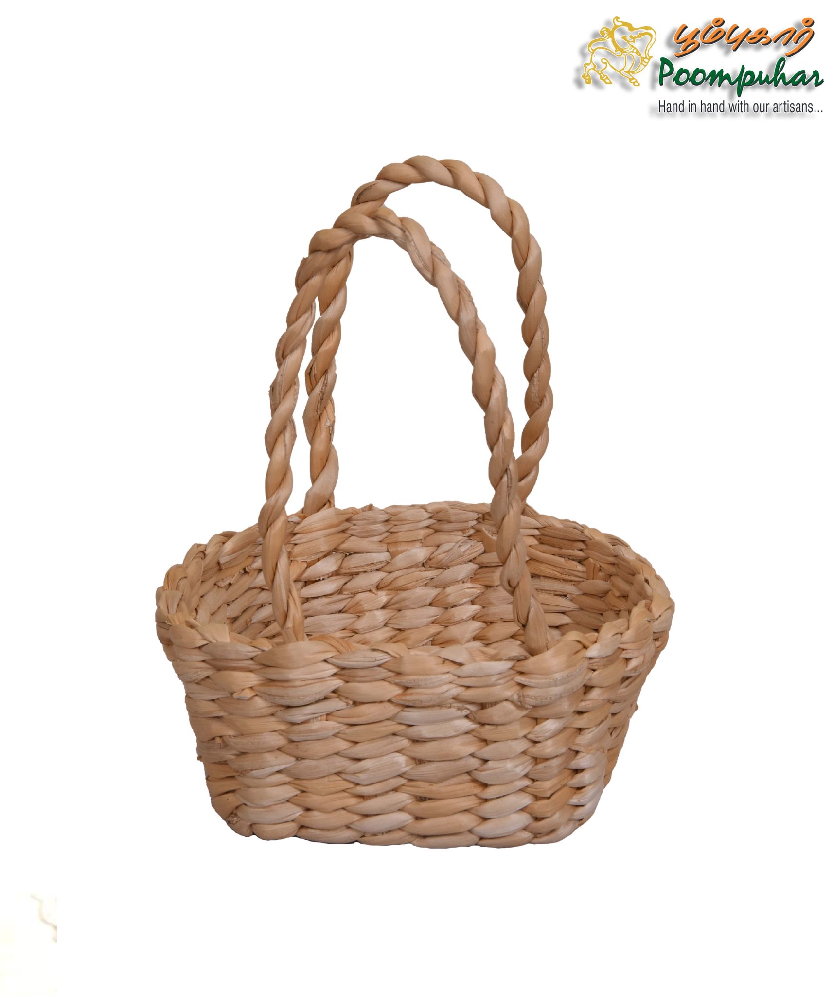 BANANA FIBER TWO HANDLE BASKAT  L-16CM,H-10CM