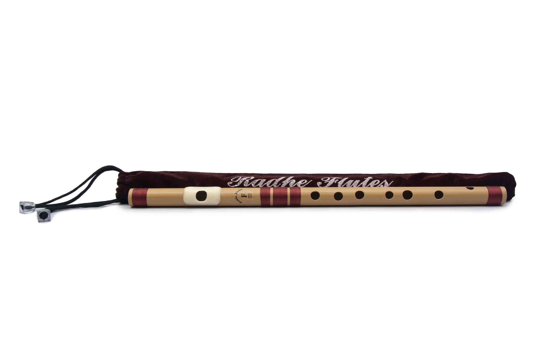 Radhe Flutes PVC Fiber F Natural Bansuri Middle Octave Left Handed With Velvet Cover