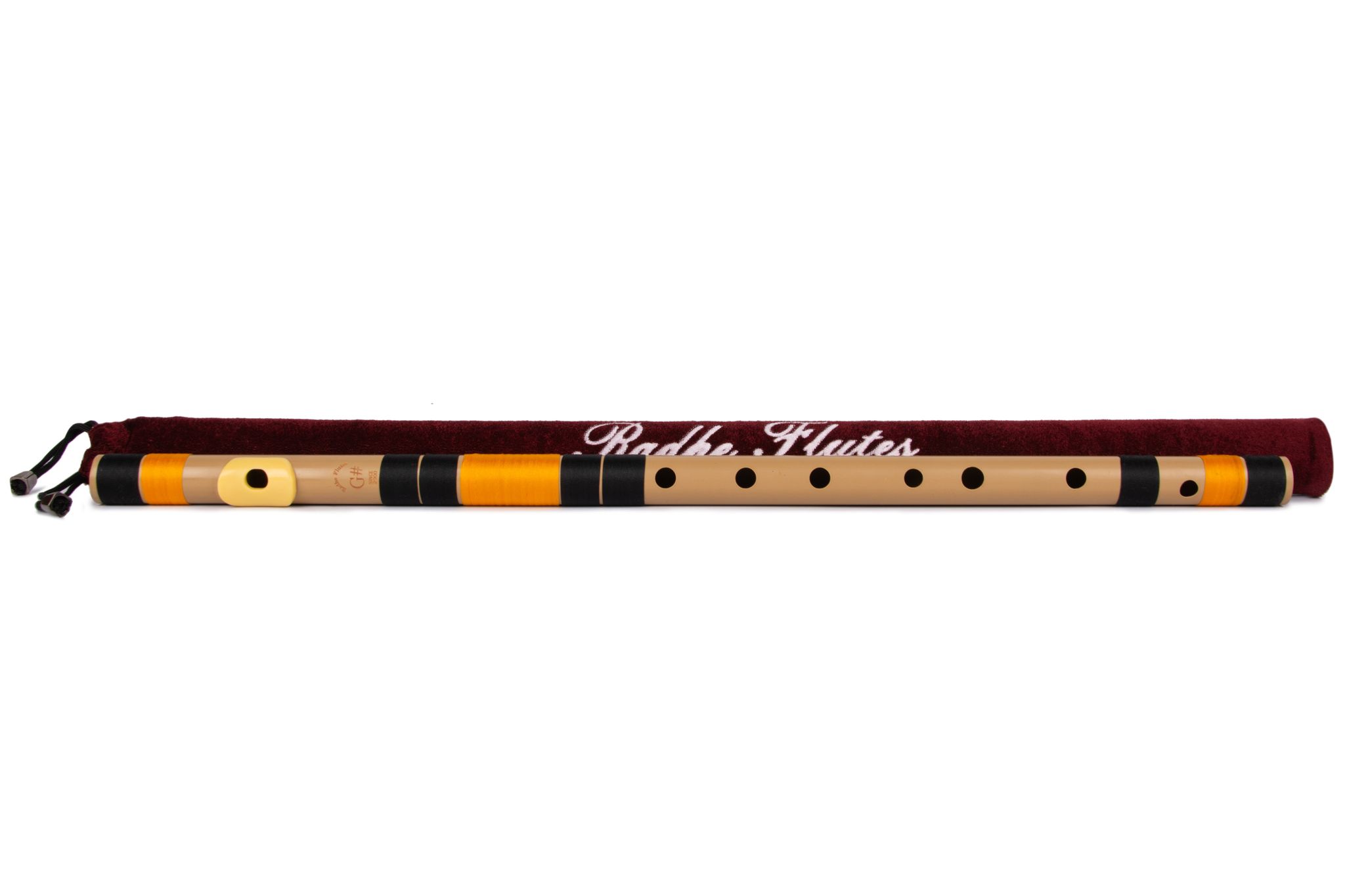 Radhe Flutes PVC Fiber G Sharp Bansuri Base Octave Right Handed With Velvet Cover