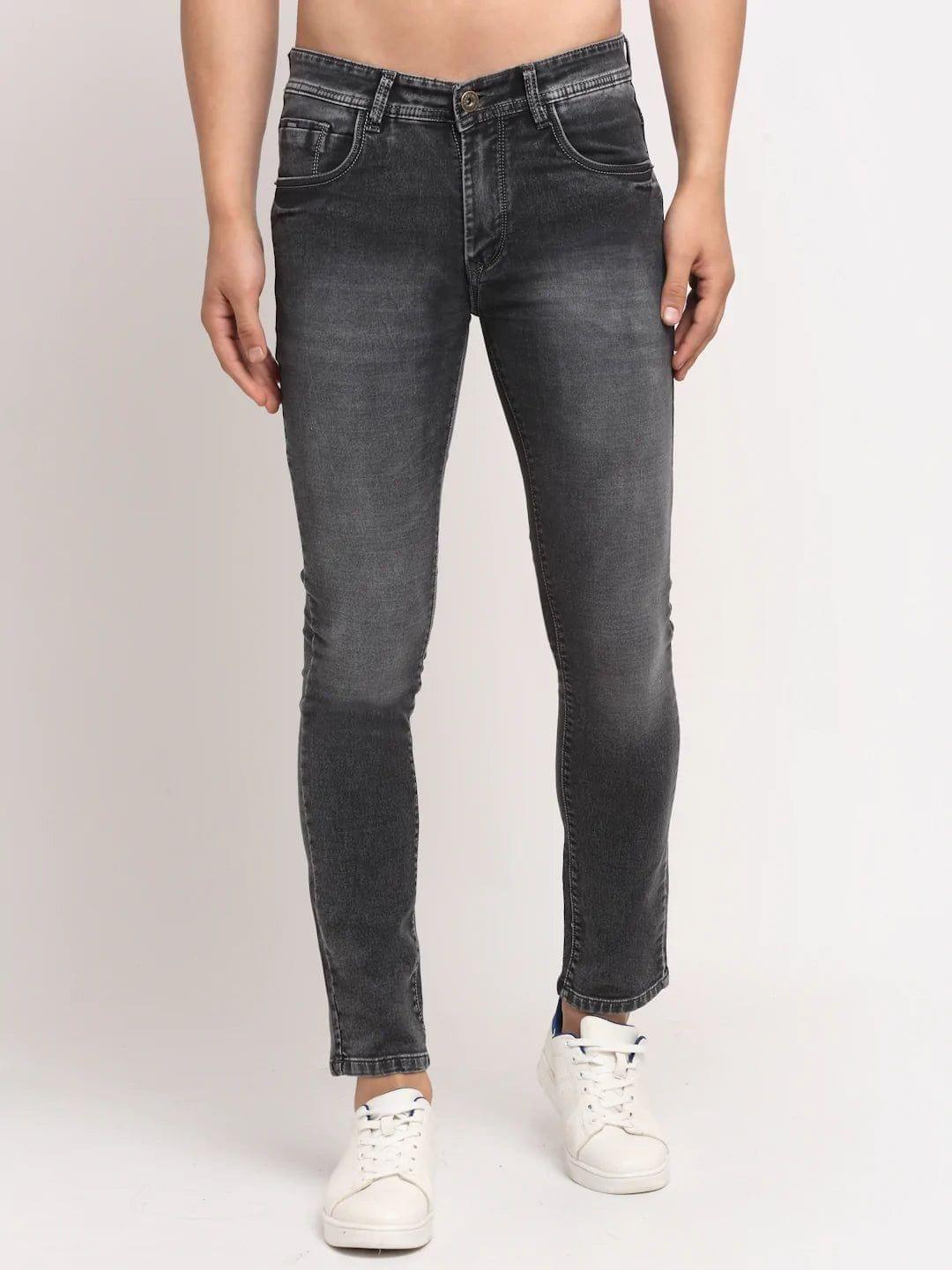 Rodamo  Men Grey Slim Fit Light Fade Stretchable Jeans