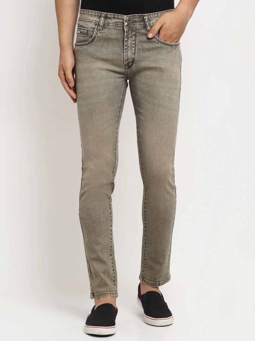 Rodamo  Men Green Slim Fit Heavy Fade Jeans