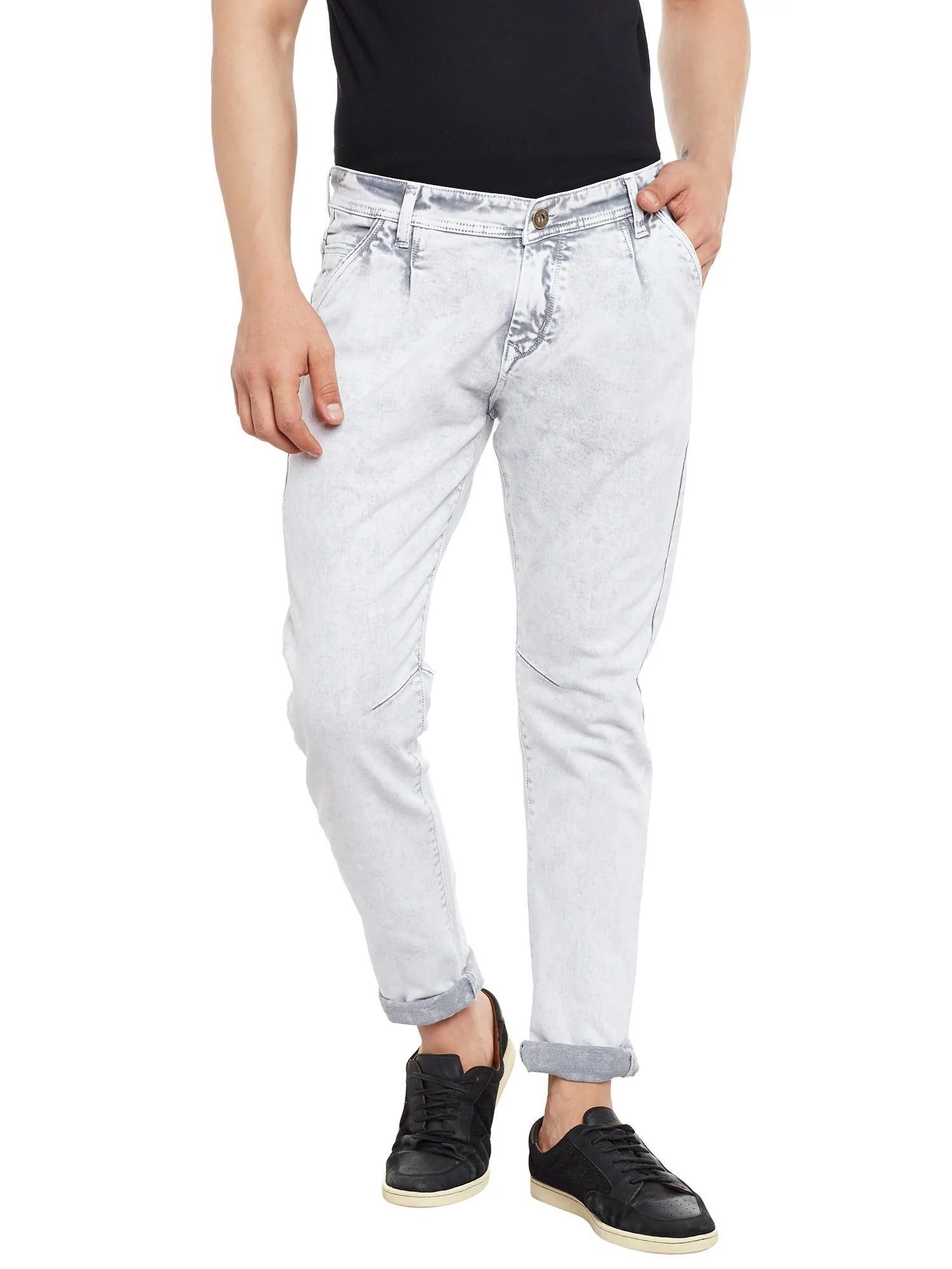 Rodamo  Men Grey Slim Fit Denims