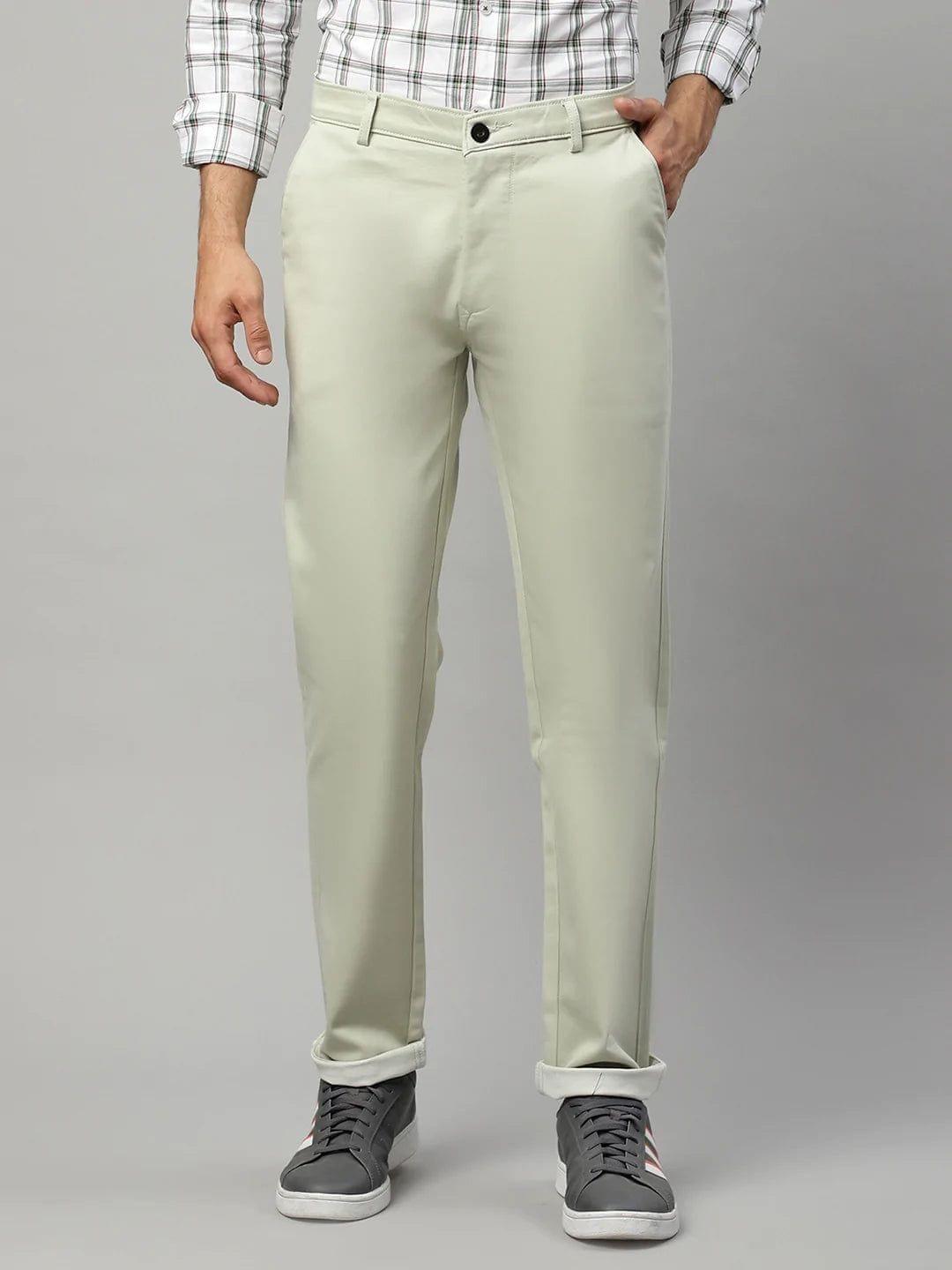 Rodamo  Men Green Slim Fit Trousers