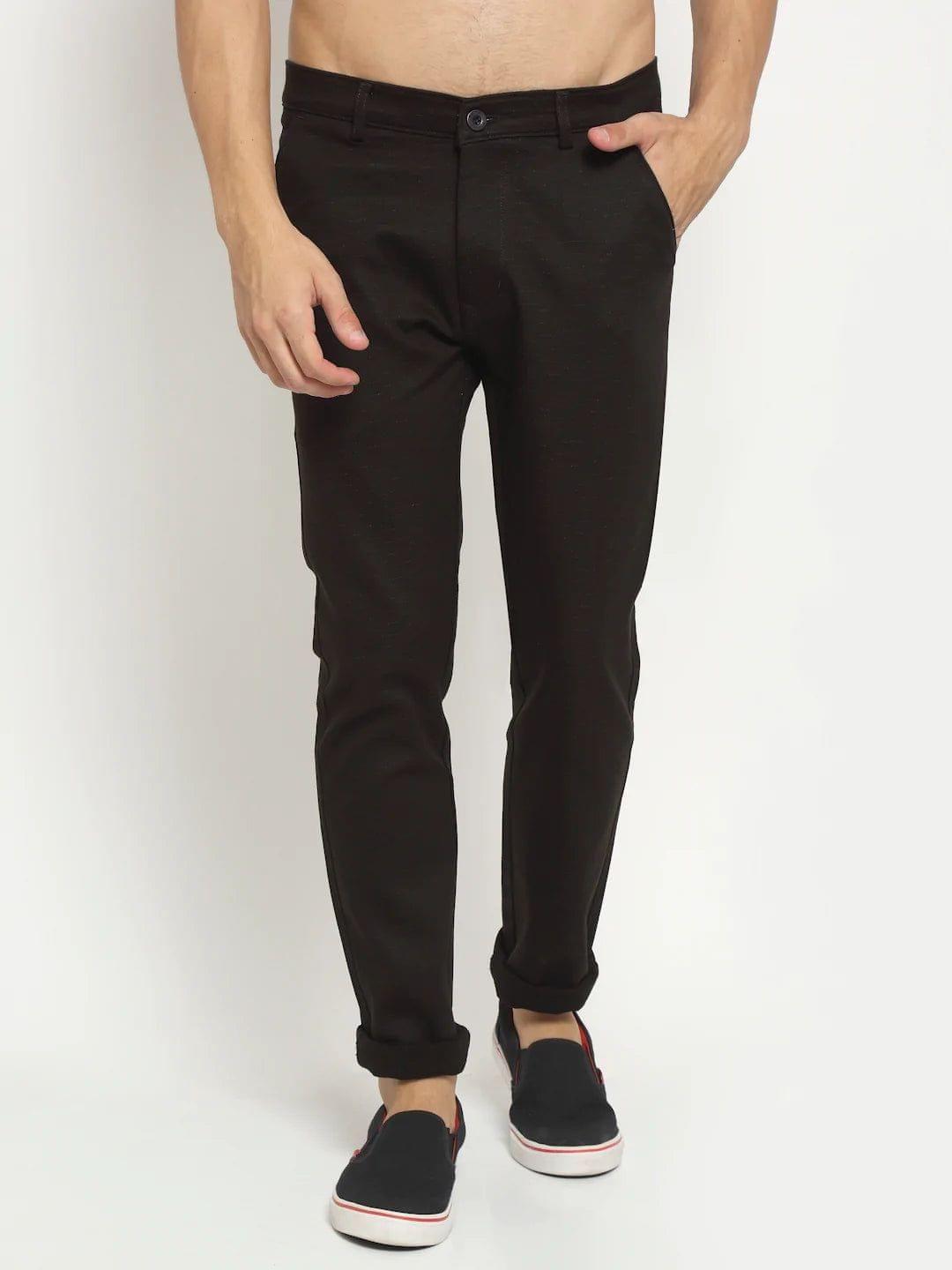 Rodamo  Men Brown Slim Fit Chinos Trousers