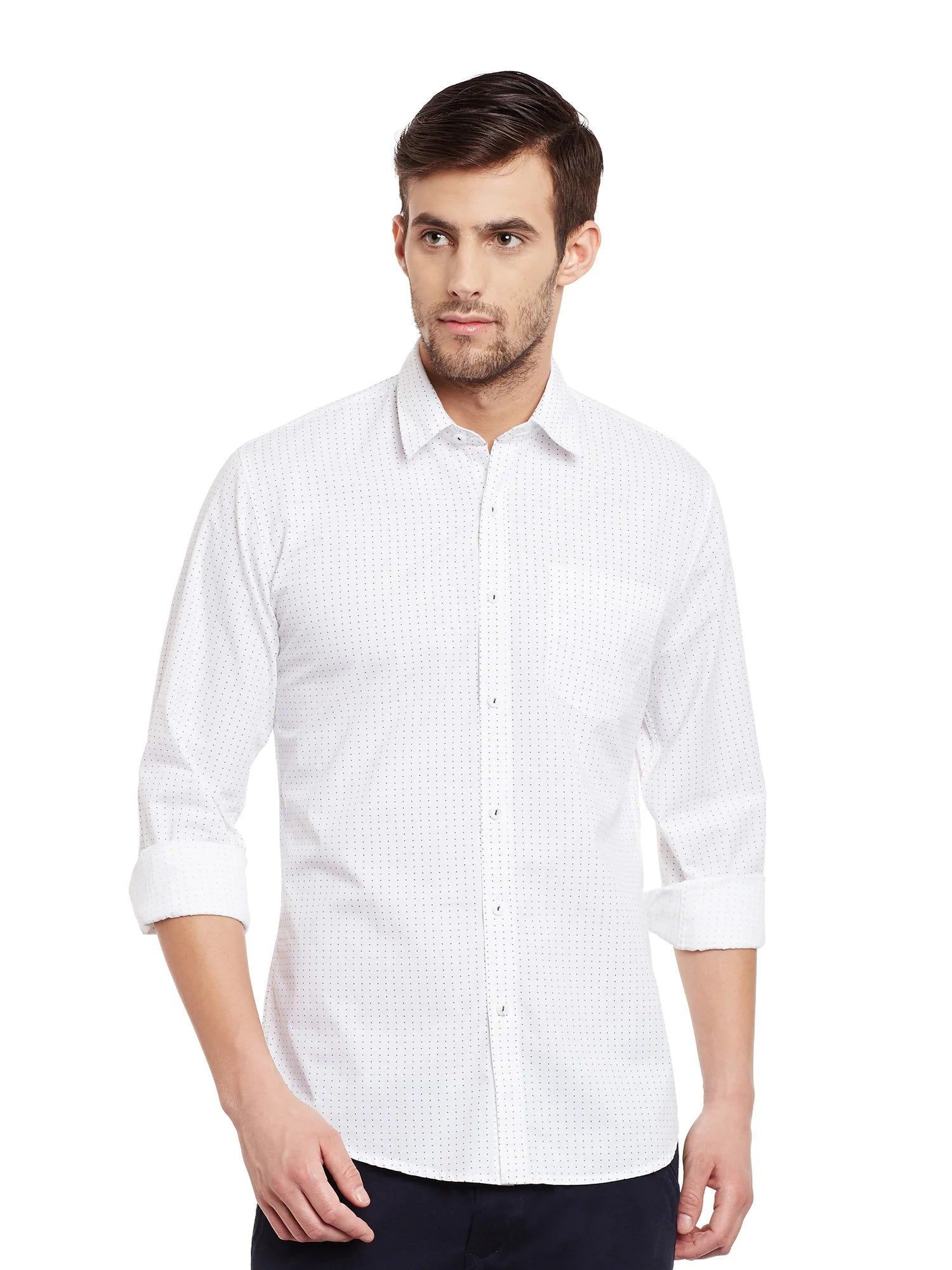 Rodamo  Men White Slim Fit Shirts