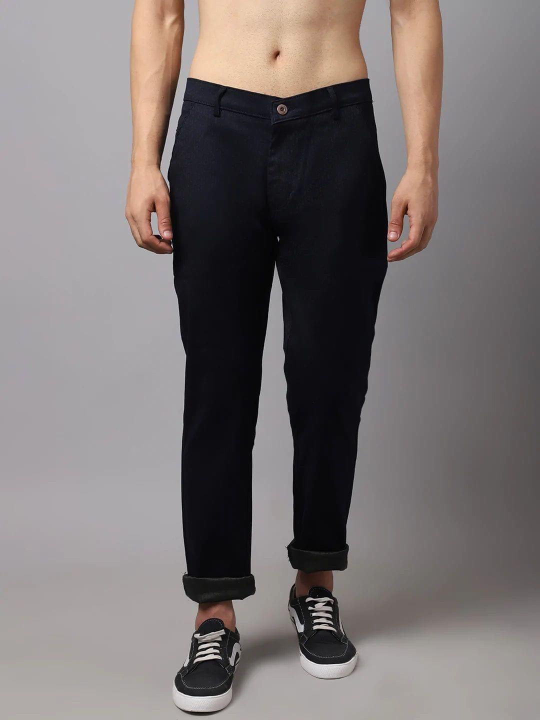 Rodamo  Men Black Slim Fit Chinos Trousers
