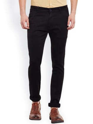 Rodamo  Men Black Slim Fit Trousers