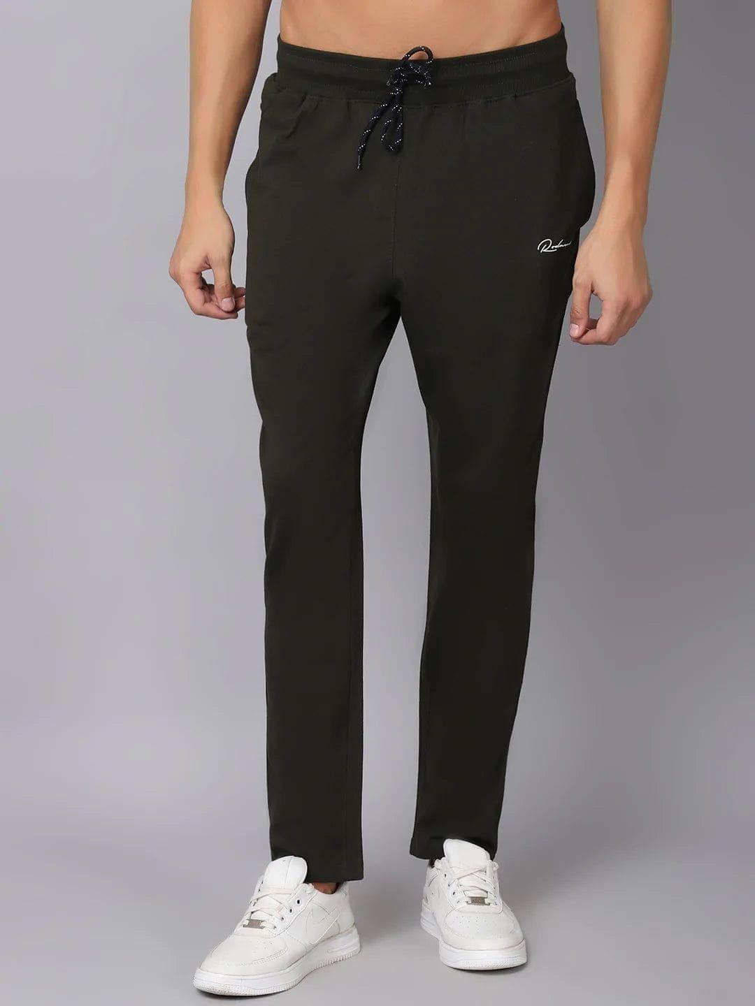 Rodamo  Men Green Solid Slim Fit Track Pants