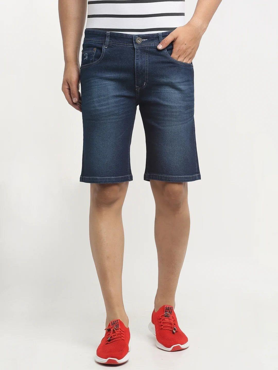 Rodamo Men Blue Denim Shorts