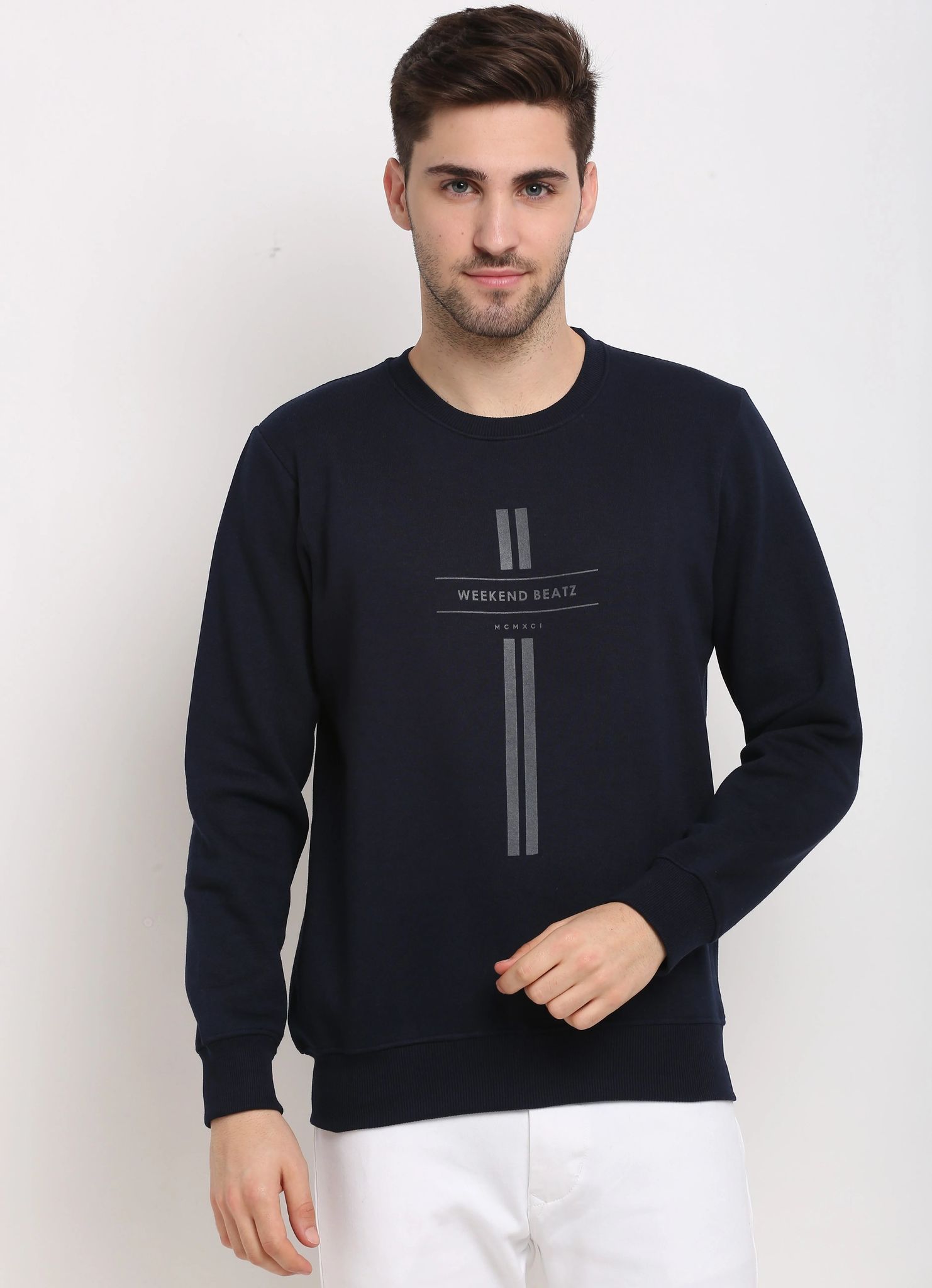 Rodamo Men Black Printed Sweatshirt