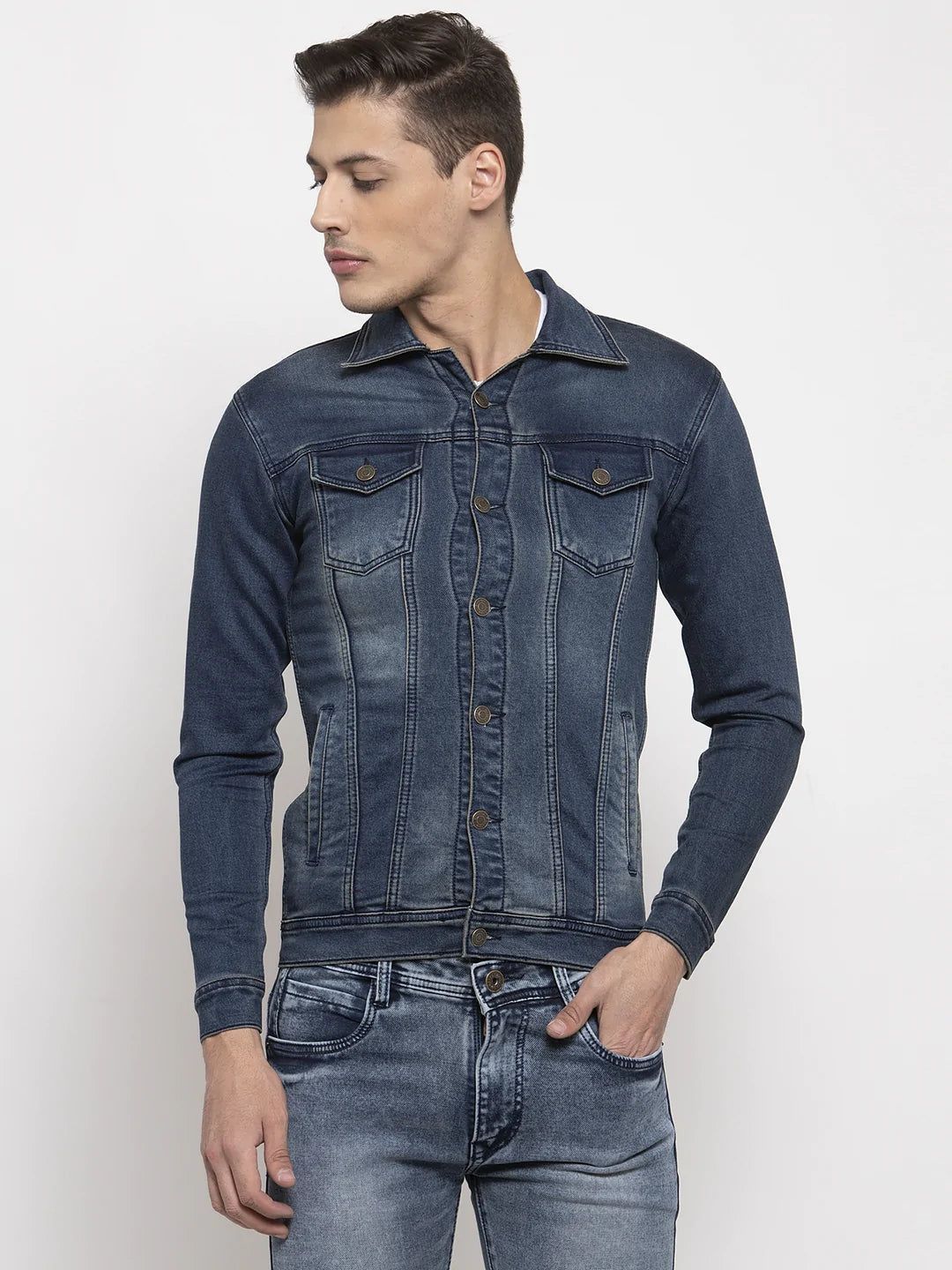 Rodamo Men Blue Denim Jackets