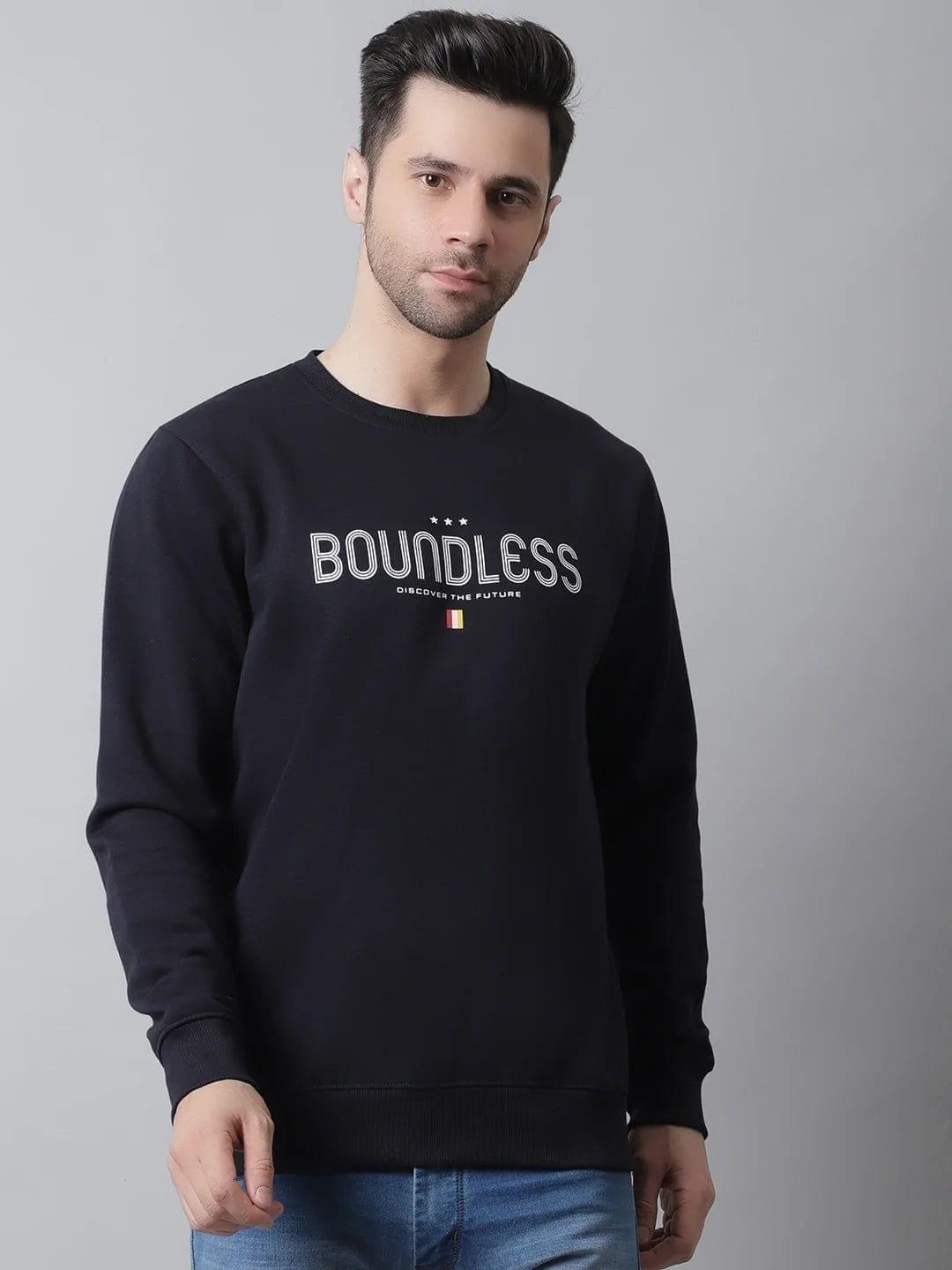 Rodamo Men Typhography  Printed Pullover Fleece Sweatshirt