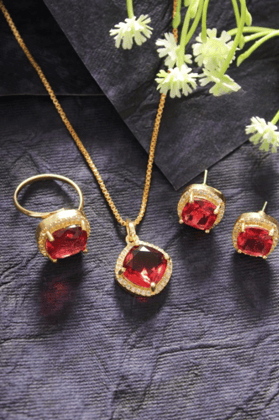 Zeello Earring , pendant set & ring combo set for girls & women Zeello Earring , pendant set & ring combo set for girls & women