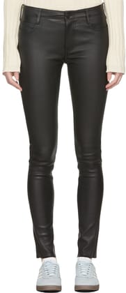 Five Pockets Women Black Stretch Genuine Nappa Leather Five Pockets Women Black Stretch Genuine Nappa Leather