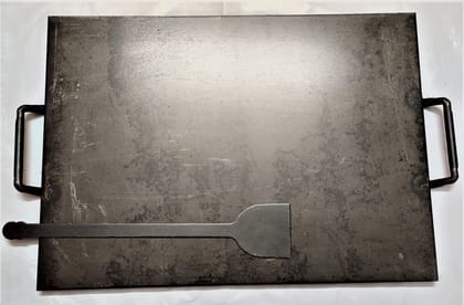 NAAYAGI ® - DOUBLE HANDLE -  PURE IRON TAWA, ROTI , DOSA, TAWA  FOR CATERING - 18 INCH LONG - 15 INCH BREADTH , DOUBLE HANDLE