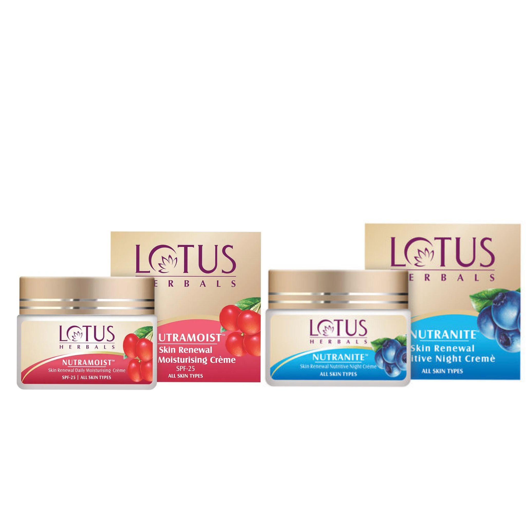 Lotus Herbals Nutranite Skin Renewal Nutritive Night Cream (50gm) + Lotus Herbal Nutramoist Skin Renewal Daily Moisturising Creme SPF-25 (50g) COMBO