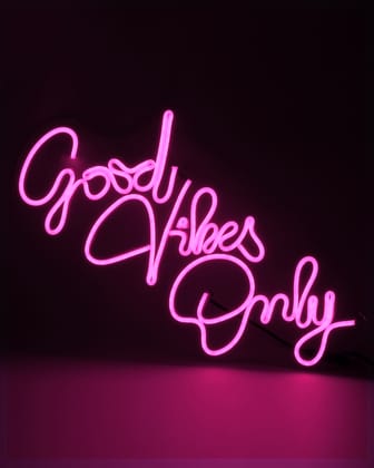 OVG Neon Sign Board LED Light, Good Vibes Only Size 12 inch × 18 inch Pink Neon For Wall Decor, Gifts and all Occasions (1 piece light with Adapter) OVG Neon Sign Board LED Light, Good Vibes Only Size 12 inch × 18 inch Pink Neon For Wall Decor, Gifts and all Occasions (1 piece light with Adapter)