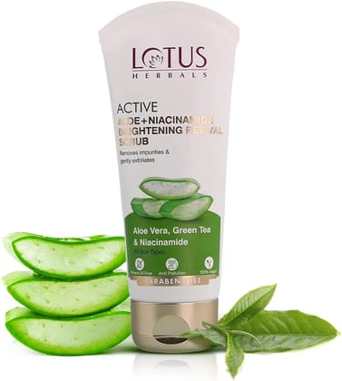 Lotus Herbals Active Aloe + Niacinamide Brightening Revival Scrub (100gm)