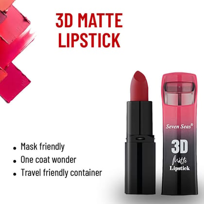 Seven Seas 3D Matte Lipstick Velvet Finish Full Coverage Matte Long Lasting Lipstick Seven Seas 3D Matte Lipstick Velvet Finish Full Coverage Matte Long Lasting Lipstick