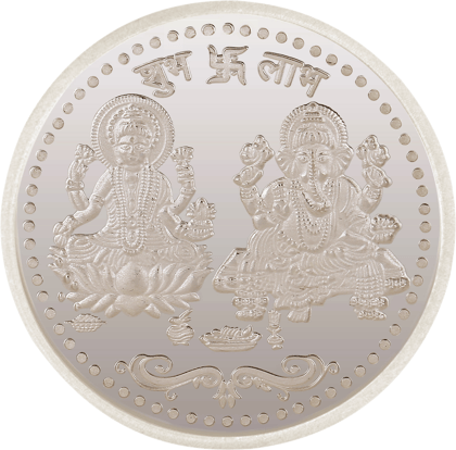 Osasbazaar Ganesh Laxmi Silver Coin Round with Designer Packing - 99% Pure BIS Hallmarked - 10 gms