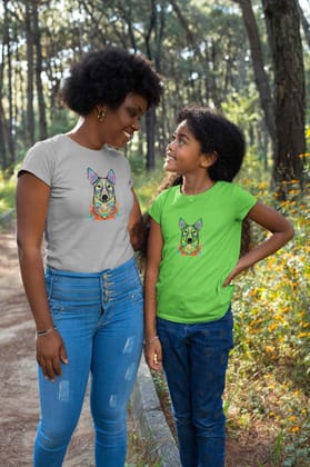 Round Neck T-Shirt (Kids) - Happy Corgi (17 Colours)