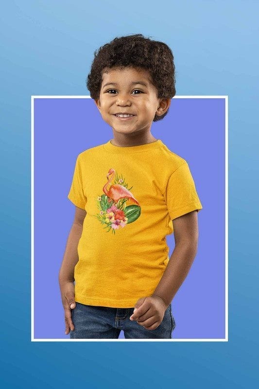 Round Neck T-Shirt (Toddlers) - Fashionable Flamingo (18 Colours)