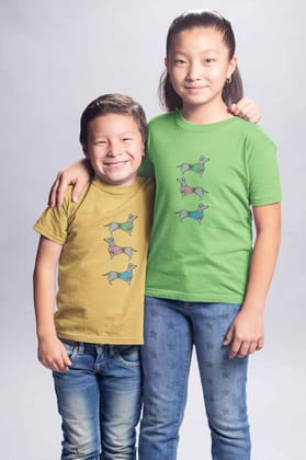 Round Neck T-Shirt (Kids) - Three Dachshunds (17 Colours)