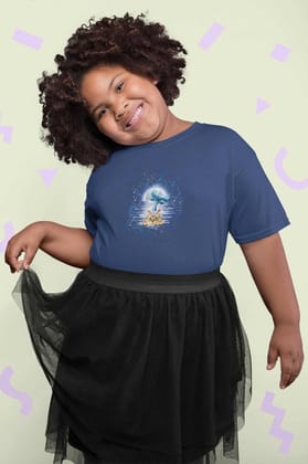 Round Neck T-Shirt (Kids) - Little Meowmaid Cat (17 Colours)