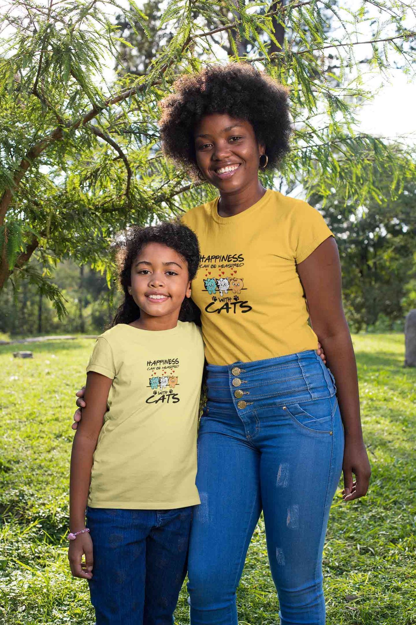 Round Neck T-Shirt (Kids) - Feline Happy (8 Colours)