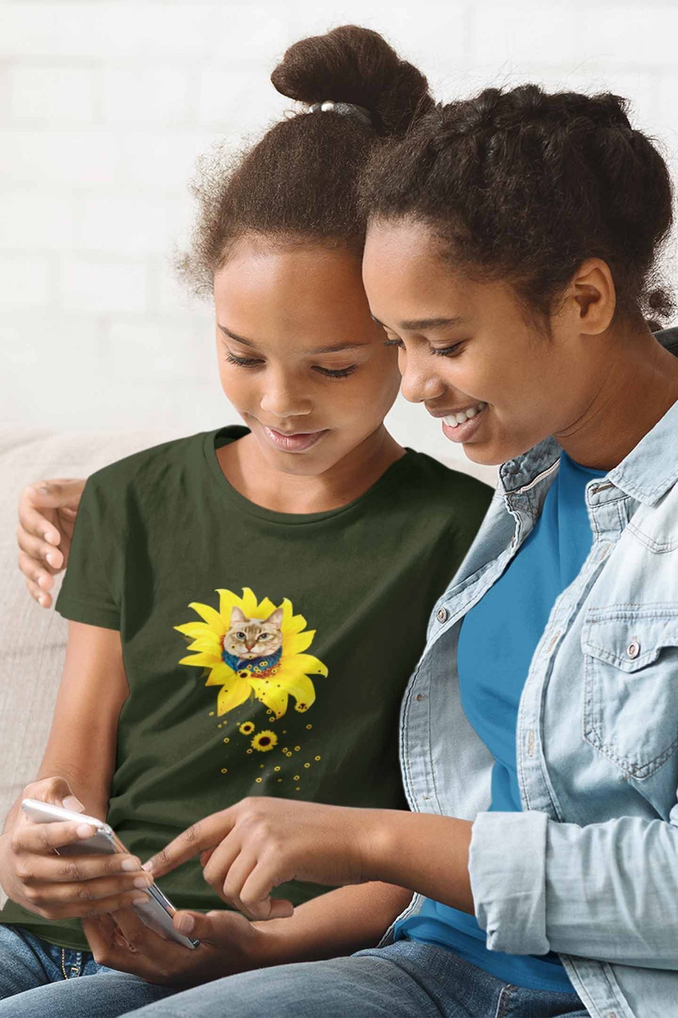 Round Neck T-Shirt (Kids) - A Meowment Of Sunshine (13 Colours)