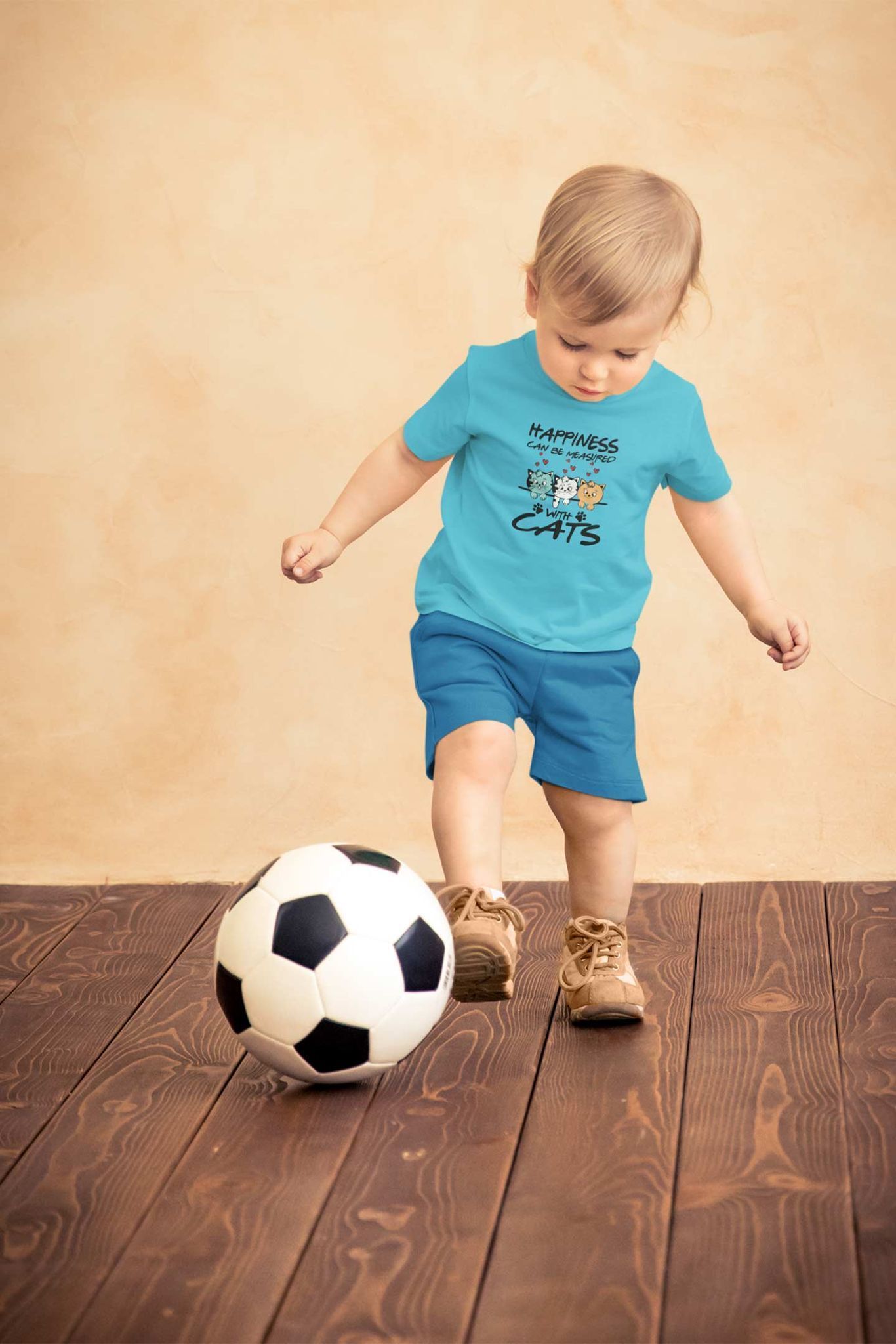 Round Neck T-Shirt (Toddlers) - Feline Happy (8 Colours)