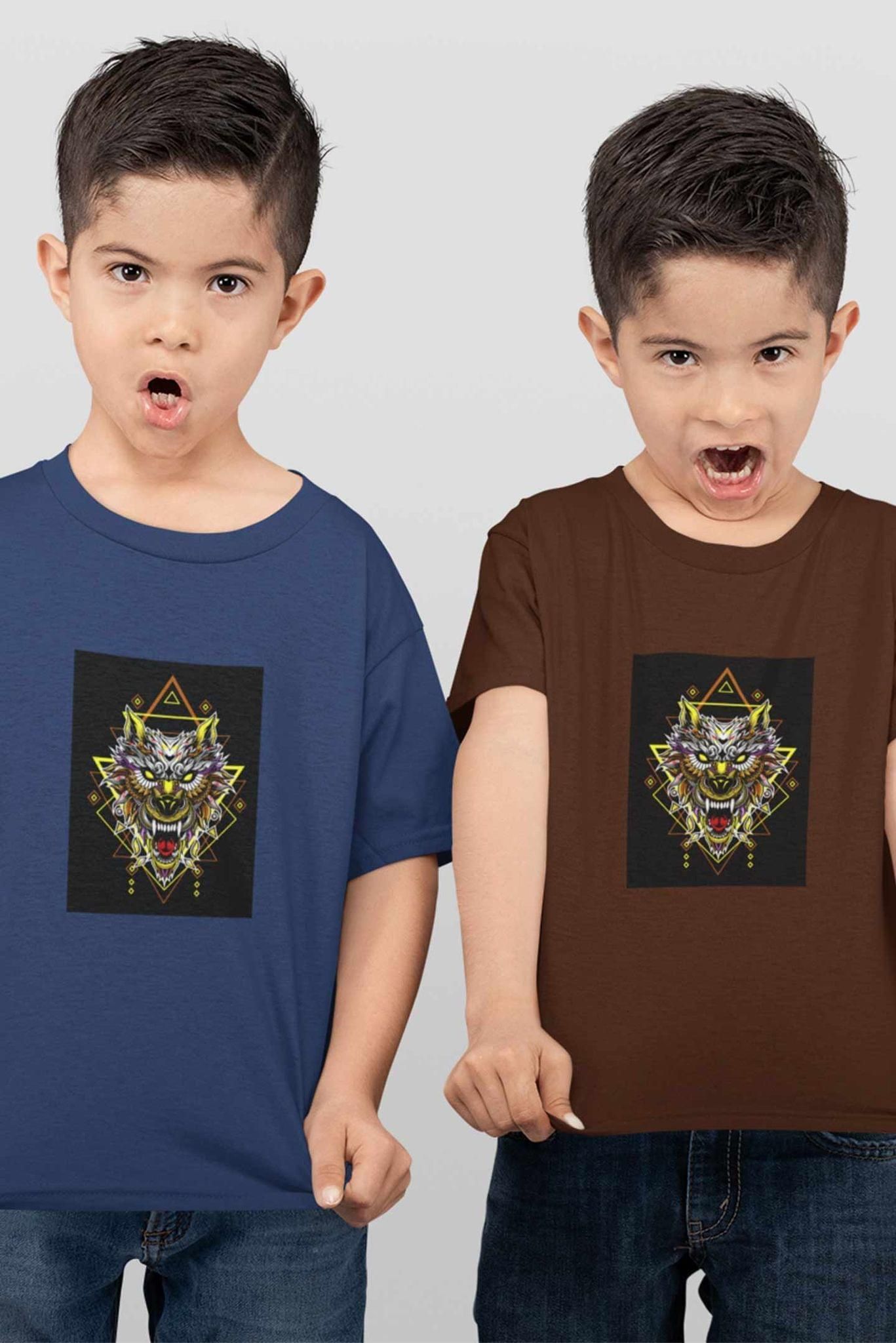 Round Neck T-Shirt (Toddlers) - Alfa Wolf (17 Colours)