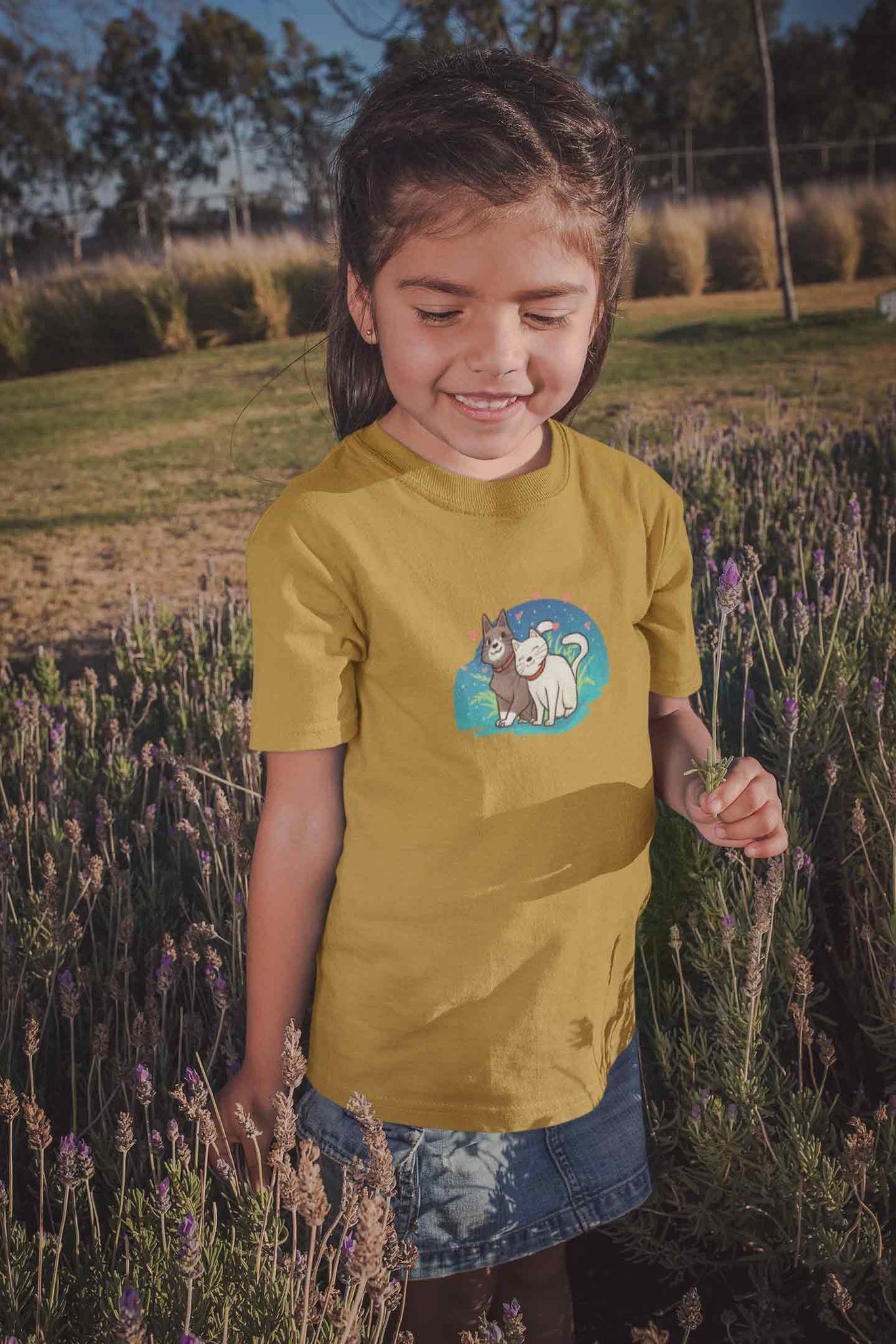 Round Neck T-Shirt (Toddlers) - Pawsitively Adorable Cats (17 Colours)