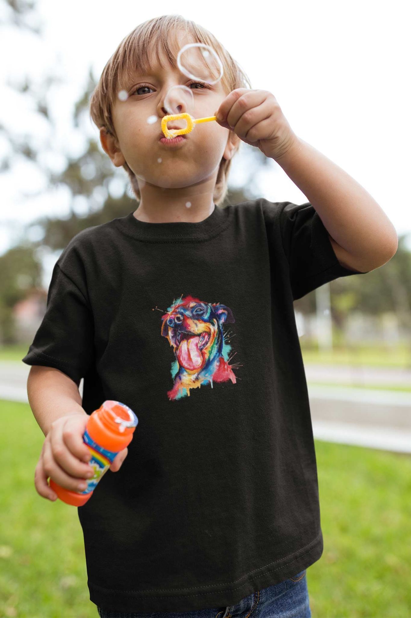 Round Neck T-Shirt (Toddlers) - Pawfectly Bright Hound (17 Colours)