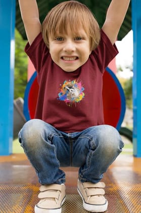 Round Neck T-Shirt (Toddlers) - Splashes Of Joy Puppy (17 Colours)