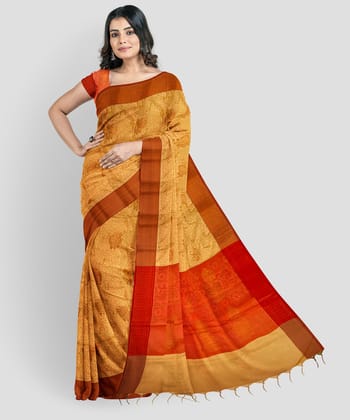 Yellow Color Soft Silk Saree With Unstitched Blouse