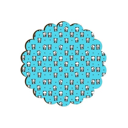 Cheeky Baby Pandas Scallop Coaster