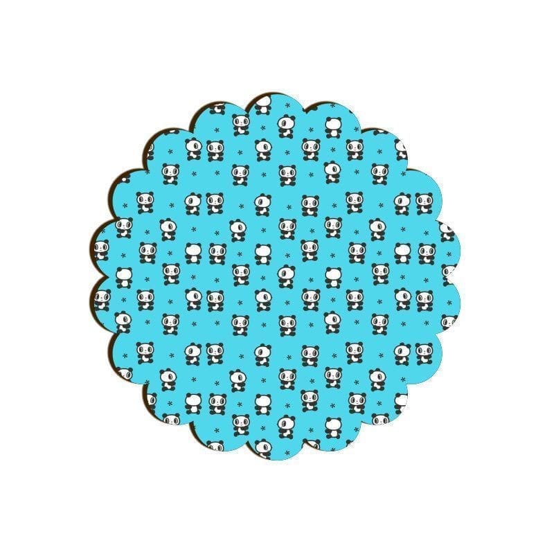 Cheeky Baby Pandas Scallop Coaster