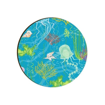 Stunning Sealife Round Coaster