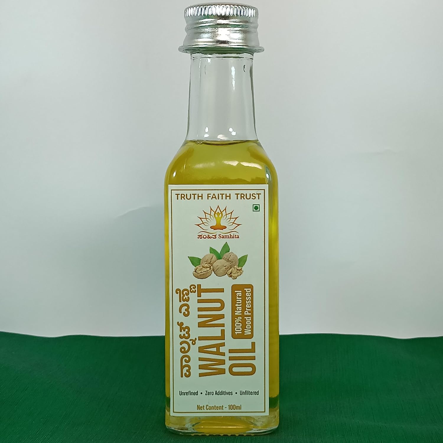 Pure Walnut Oil   100% Natural OIL WOOD PRESSED COLD PRESSED UNFILTERED FOR Intensive for Face, Body, Hair Care, plant based Omega - 3 Fatty Acids (100 ml)