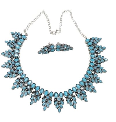 Glamvila Light Blue Stones Jewellery Set