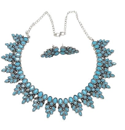 Glamvila Light Blue Stones Jewellery Set